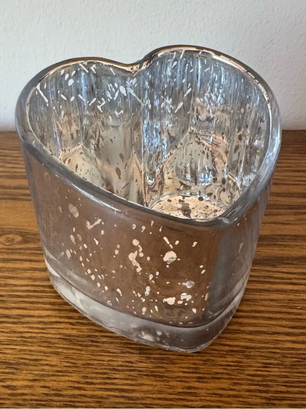 PartyLite "Warm Hearts" Retired Silver Mercury Glass Heart Tealight Holder - EUC - Picture 2 of 8